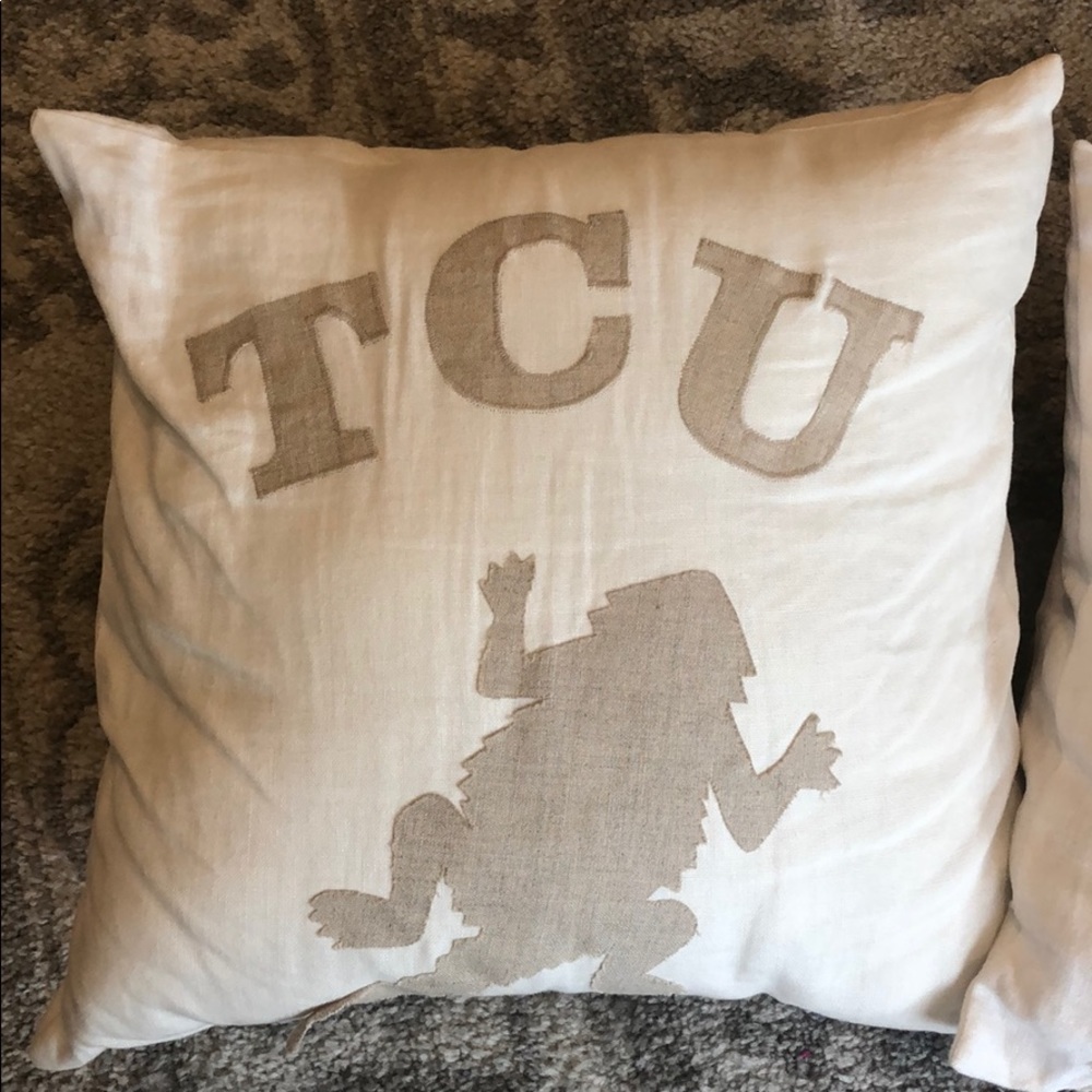 White TCU pillow custom made